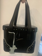 Radley Black Leather With Blue Trim And Dog Dolly Bag, Hardly Used