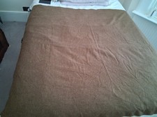 100% Wool Throw Blanket Herringbone 58 x 67 inches  Brown VGC