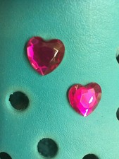 2 Fuchsia Pink Gem Heart Shoe