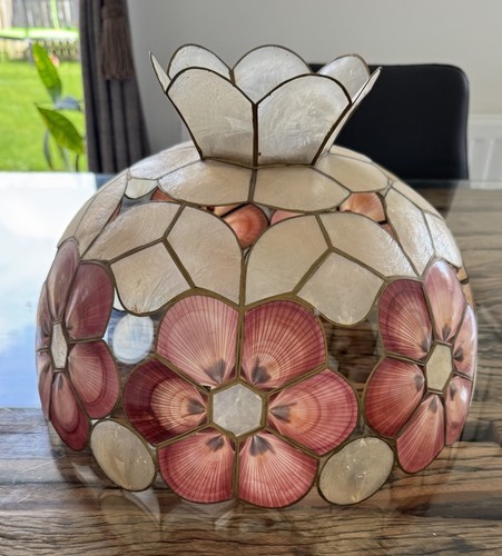 Vintage capiz shell - vintage, flower