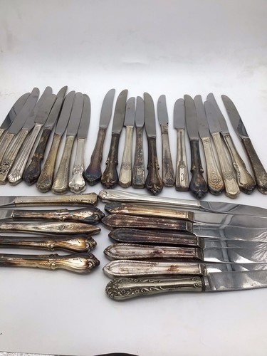 Vintage silver plate dinner - silver,