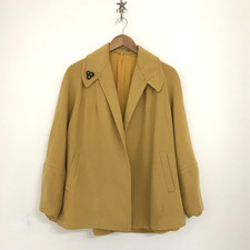 Vintage Mustard Yellow Swing Coat Lined Medium with Applique