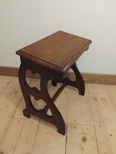 Antique Victorian Gothic Piano Organ Stool, Solid Wood, Church Decor