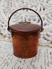 Victorian Copper 1/2 Pt Milk Cream Pail Churn Dairy Cannister C Leatt Harlesden