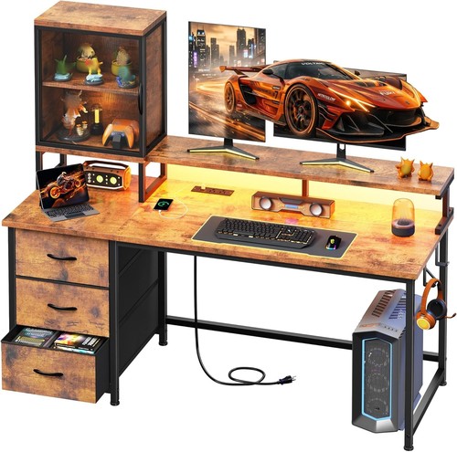 Gaming desk with power - desk, outlets