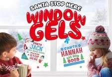 Santa Stop Here Window Gels With Personalised Names