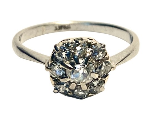Antique diamond cluster ring - diamond,