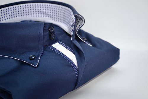 Men navy shirt with white - shirt,