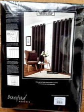 Curtains 66" x 54" Lined W168cm X 137cm Black Pair Eyelet Fully Lined Bargain!