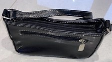 Nicole black Hand Bag 22cm by 13 cm 3 zips 