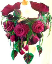 Hand Felted -ART Scarf /wool