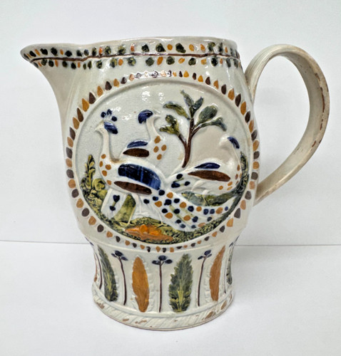 Antique prattware jug - antique, c1800