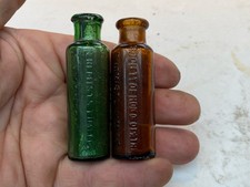 2 Miniature Homeopathic Bottles London / Nottingham