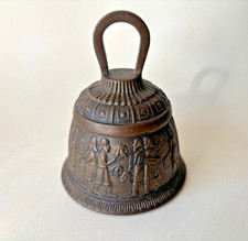Antique English Bronze Church Bell: Biblical Scene, Sanctuary Decor