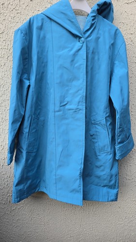 Women blue hooded nylon - women's,