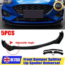 Gloss Black Front Bumper Lip Spoiler Splitter For Ford Fiesta ST MK5 6 Mk7 MK7.5