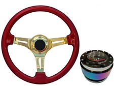 Red Gold TS Steering Wheel + Neo Quick Release boss NCh for VAUXHALL