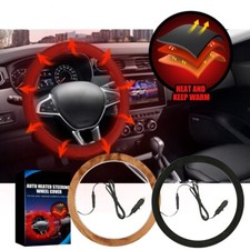 Car Heated Steering Wheel Cover with Lighter Plug Electric Warmer Winter 38cm