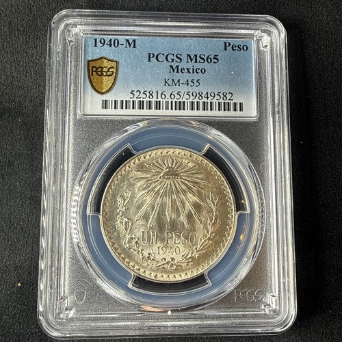1940 mexico peso silver ms65 - mexico,