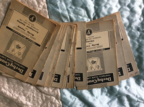 Derby county home programmes - county,