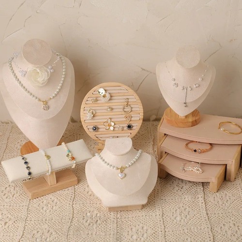 Wood jewelry display rack - display,