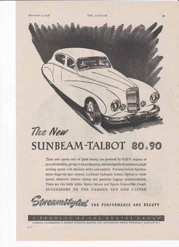 Sunbeam talbot and 90 - talbot, 80