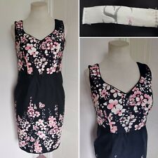 SOPHIE GRAY BHS  UK 14 Elegant Butterfly Floral Wiggle Dress Mother Of The Bride
