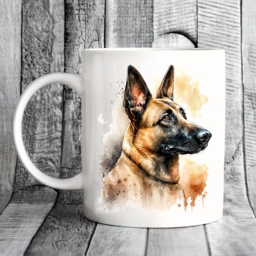 Pet dog mug watercolour - dog, mug,