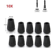 10Pcs 11mm Walking Stick Rubber Ferrules Cane Grip for Trekking Hiking Pole