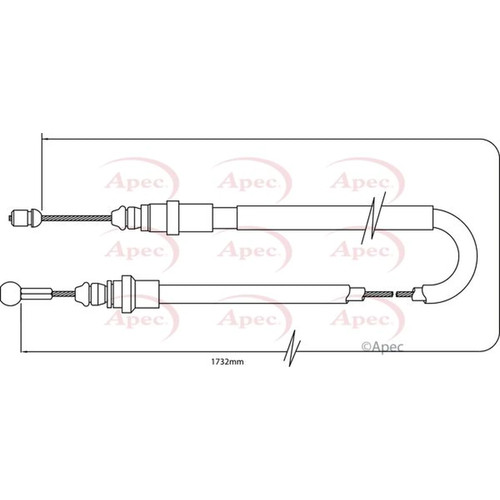 Apec handbrake cable right - handbrake,