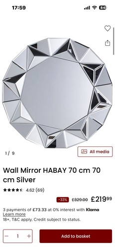 Habay 70cm silver round wall - 70cm,