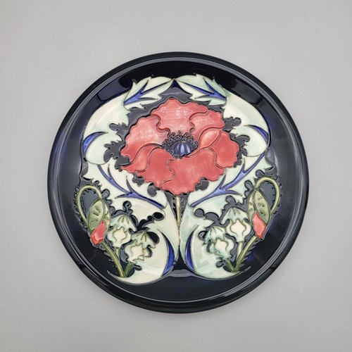 Moorcroft poppy plate - moorcroft,