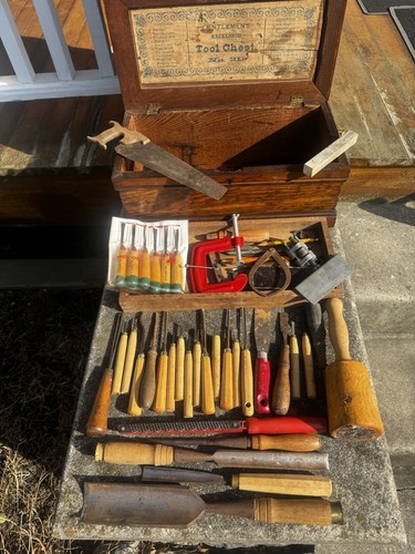 Vintage wood tool chest 21 - vintage, no.21