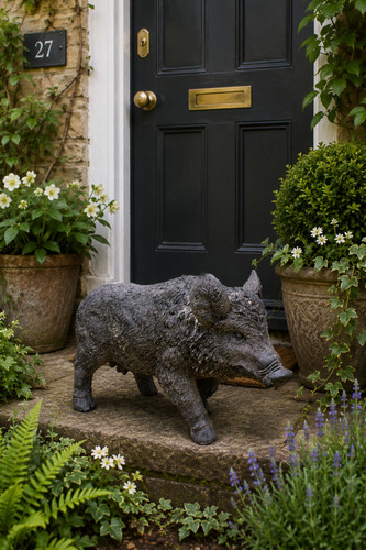 Large resin wild boar garden - resin,