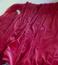 Vintage Cotton Velvet Curtains. Red  NEW detachable linings 90"Lx91"W