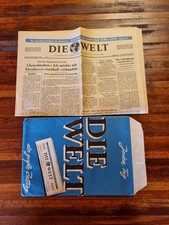 Die Welt Newspaper with Delivery Envelope - 20 Sept 1960
