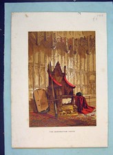 Original Old Antique Print