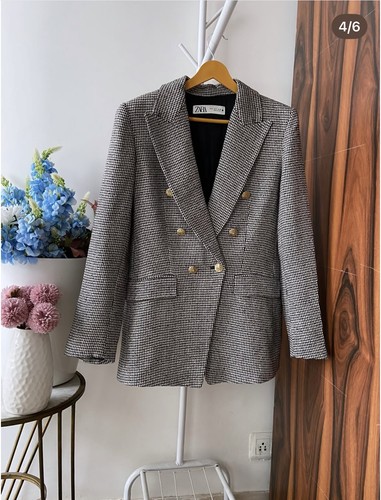 New zara check blazer jacket - new,