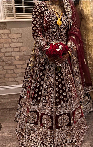 Women red embroidered - women's, bridal