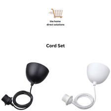 IKEA HEMMA Pendant Light Cord Set 1.8m Ceiling Fitting Lamp Holder Black/White