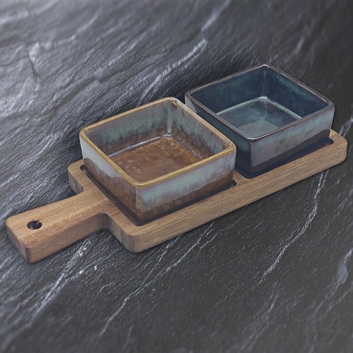 Snack dishes 2pc square - dishes,