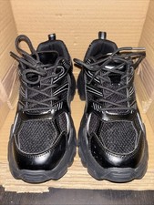 DREAM PAIRS Women's Black Trainers Platform Chunky Fashion Sneakers UK Size 6.5