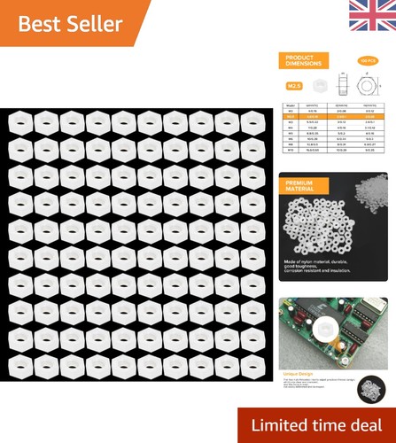 White nylon hex nuts - white,