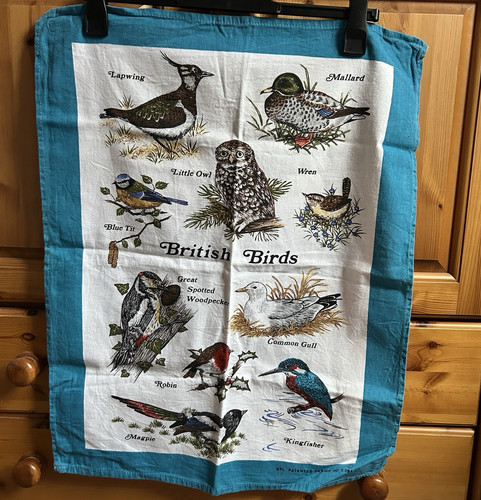 British birds cotton tea towel - tea,