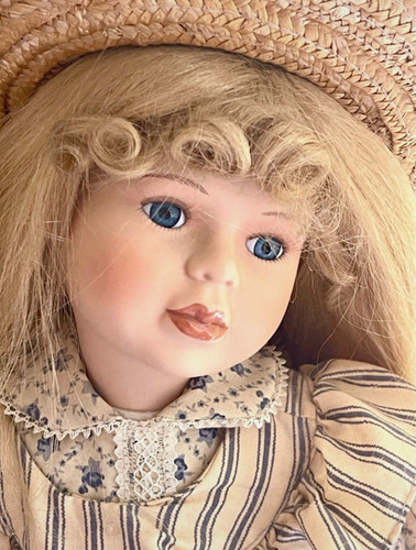 Porcelain girl doll blonde - porcelain,