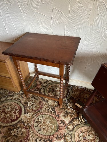 Antique oak side end table - antique,