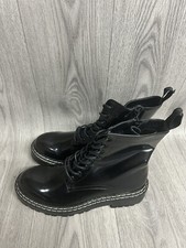 Women’s Missguided Leather Ankle Boots Black UK Size 6 Brand New 