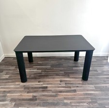 Black Mango Wood Dining table with Fluted legs