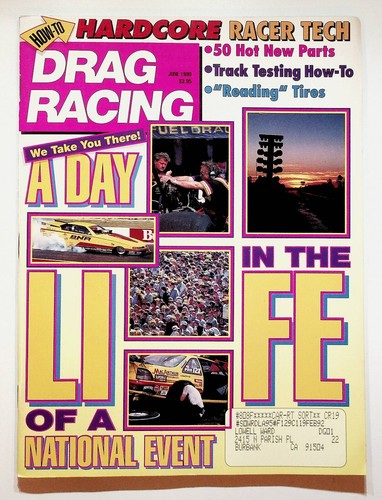 1990 june drag racing magazine - drag,