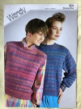 Wendy Dolce Mia knitting pattern 2835. Sweater 30-40". Original.